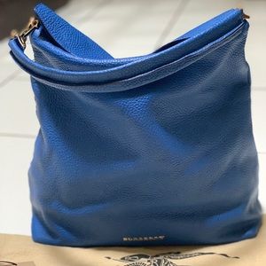 BURBERRY - Royal Blue London Grainy Hobo